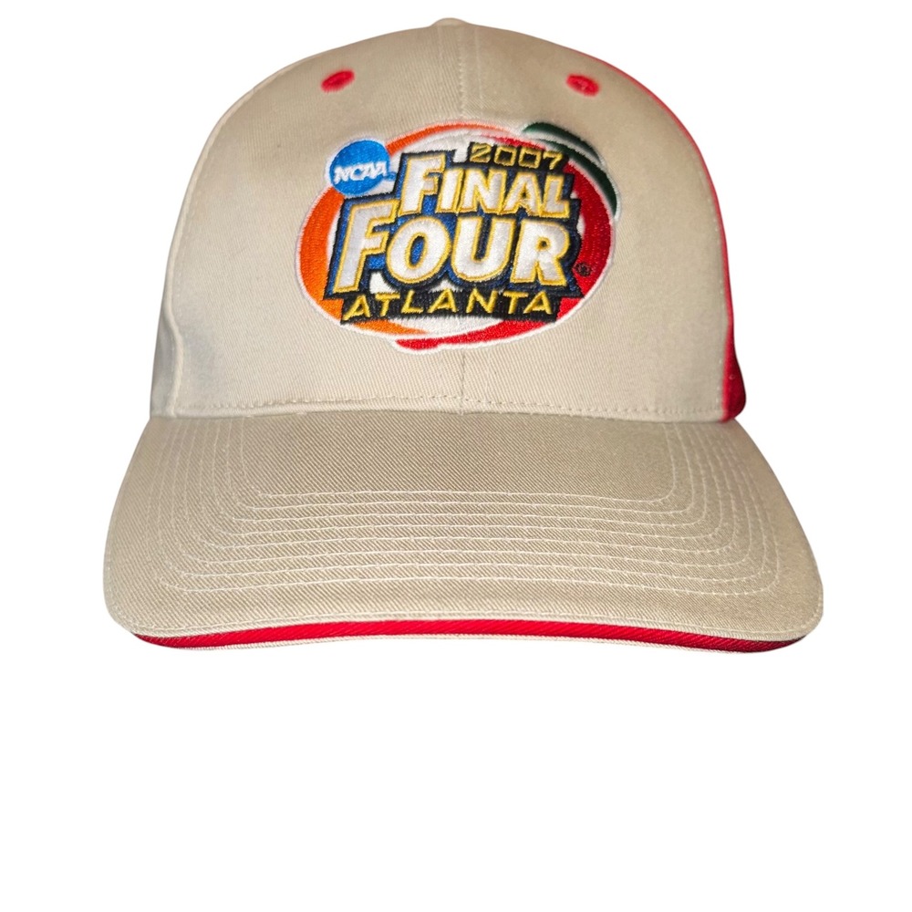 NCAA 2007 Final Four Atlanta Coca-Cola Hat Mens Tan Red Adjustable Baseball Cap